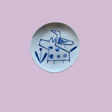 Image for Anthea Carboni | Small Plate Dog and Bird P11