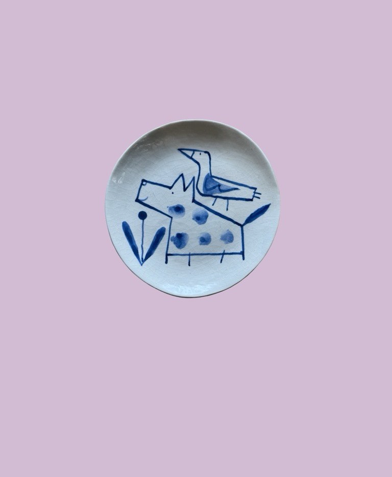 Image of Anthea Carboni | Small Plate Dog and Bird P11