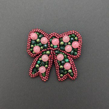 Image for PC Rose Bow Brooch | Vintage Glass Beads & Glass Beads