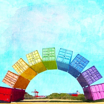 Image for Fremantle Rainbow Containers Print | Braw Paper Co