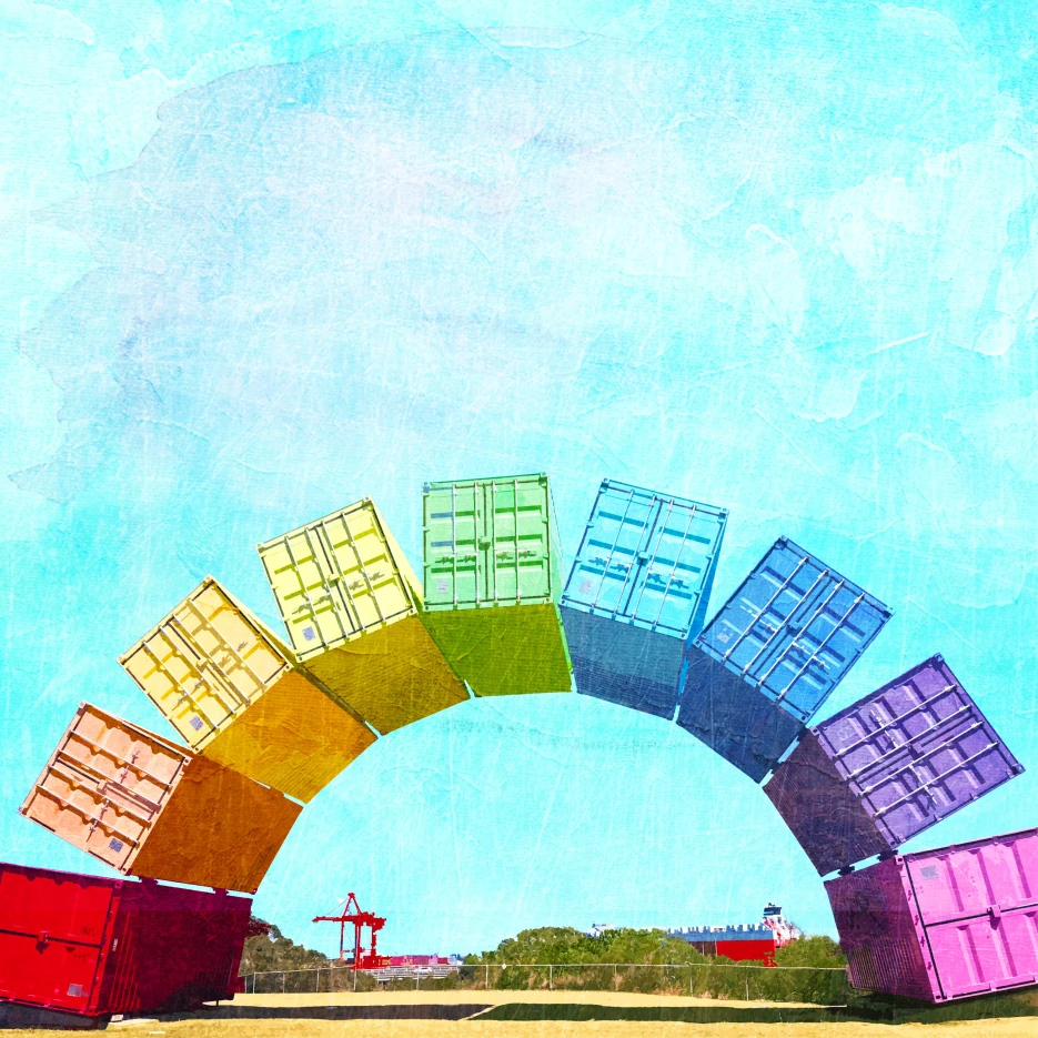 Image of Fremantle Rainbow Containers Print | Braw Paper Co
