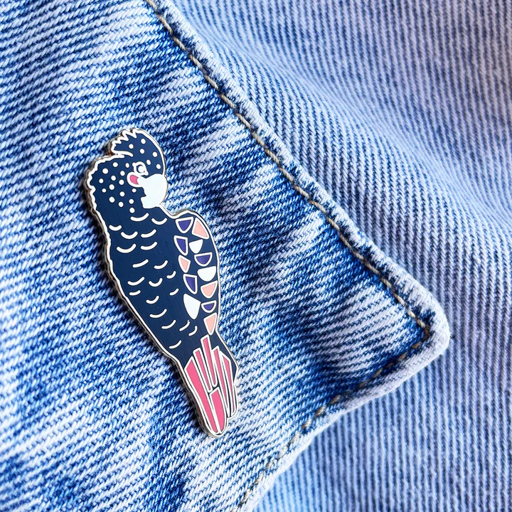 Image of Enamel Pin | Red- Tail Black Cockatoo (BPC)