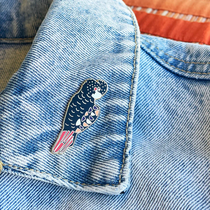 Image of Enamel Pin | Red- Tail Black Cockatoo (BPC)