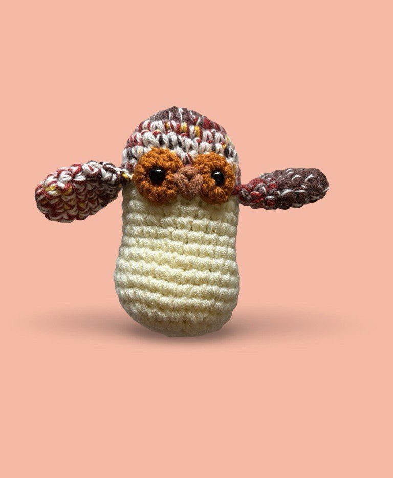 Image of Crochet Small Owl | Cream and Speckle (HAA)