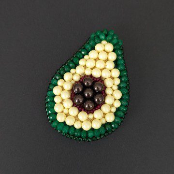 Image for Avo Brooch | Swarovski Crystal Pearls, Glass Beads (PC)