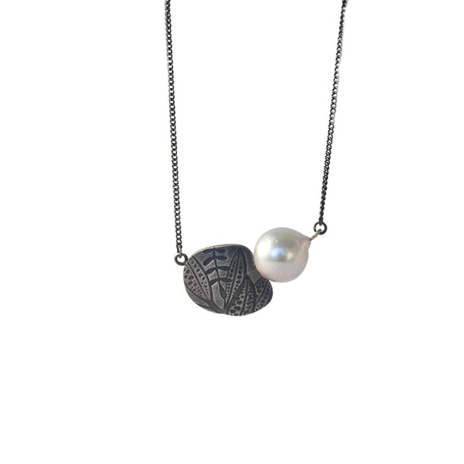Image of Necklace | Baroque FWP, SS, Leaf Imprint - FWP nl 1S (WR)
