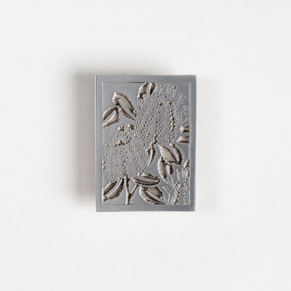 Image of ZJ Scarlet Banksia Pewter Brooch