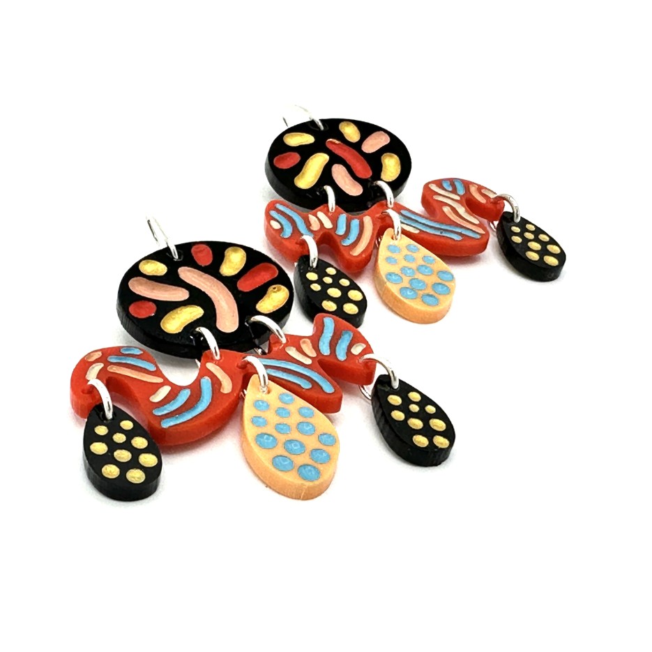 Image of Hand-etched, Perspex, Sterling Silver Earrings  GH70