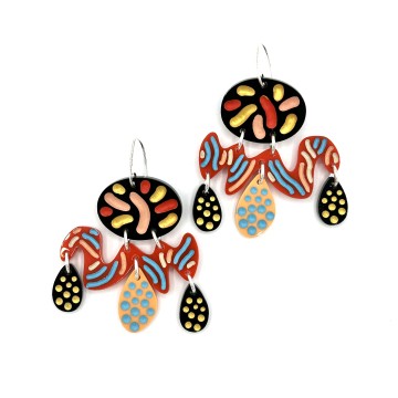 Image for Hand-etched, Perspex, Sterling Silver Earrings  GH70