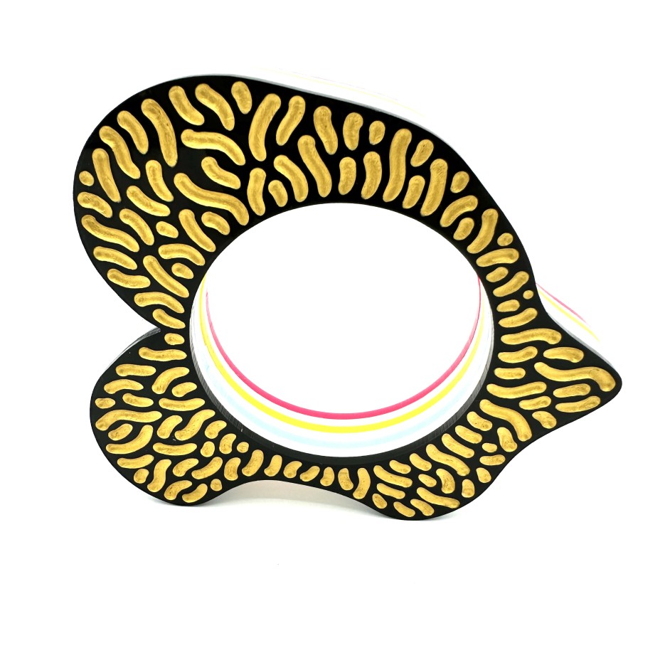 Image of Hand-etched and Painted Recycled Perspex Bangle GH76
