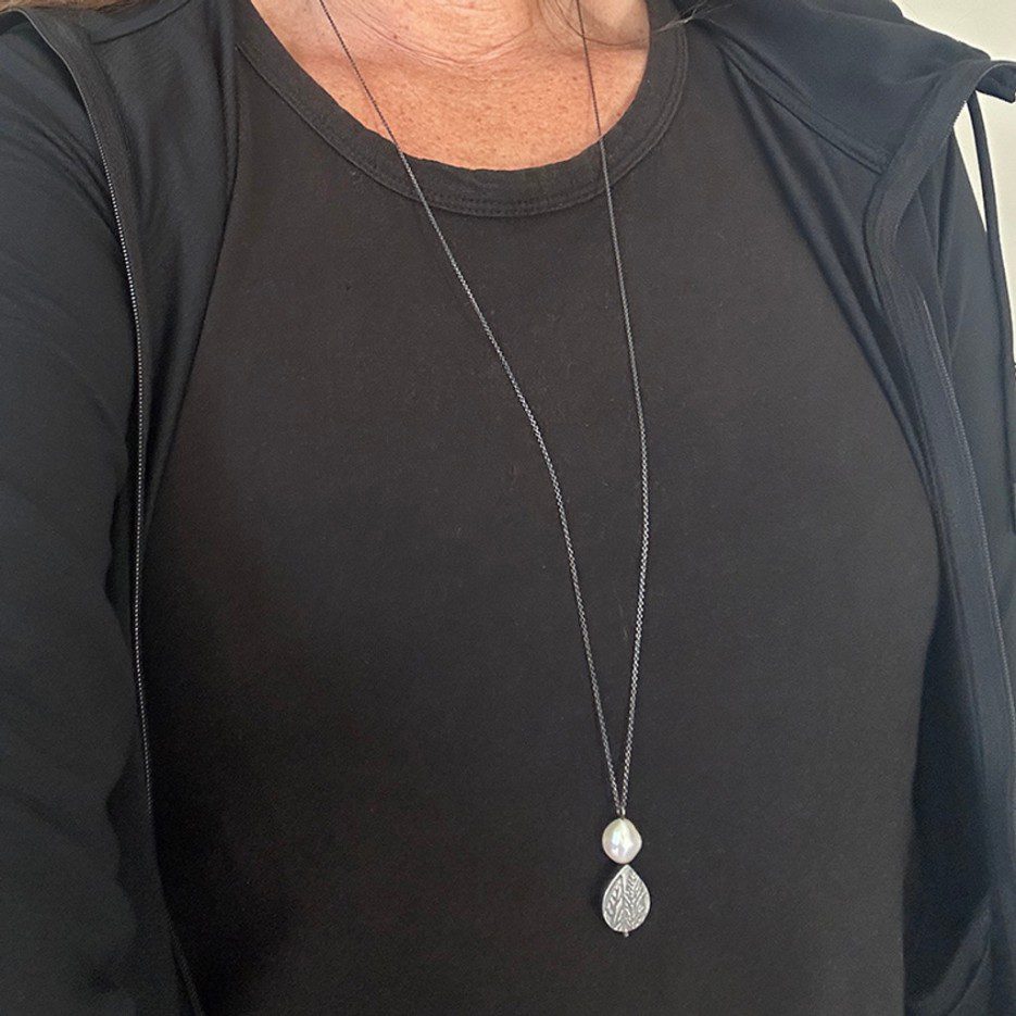 Image of Necklace | FWP Pendant, SS, FWP Keshi - FWP nl 2S (WR)