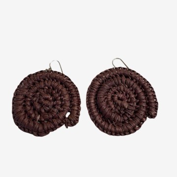 Image for Buku Woven Earrings Dark Brown
