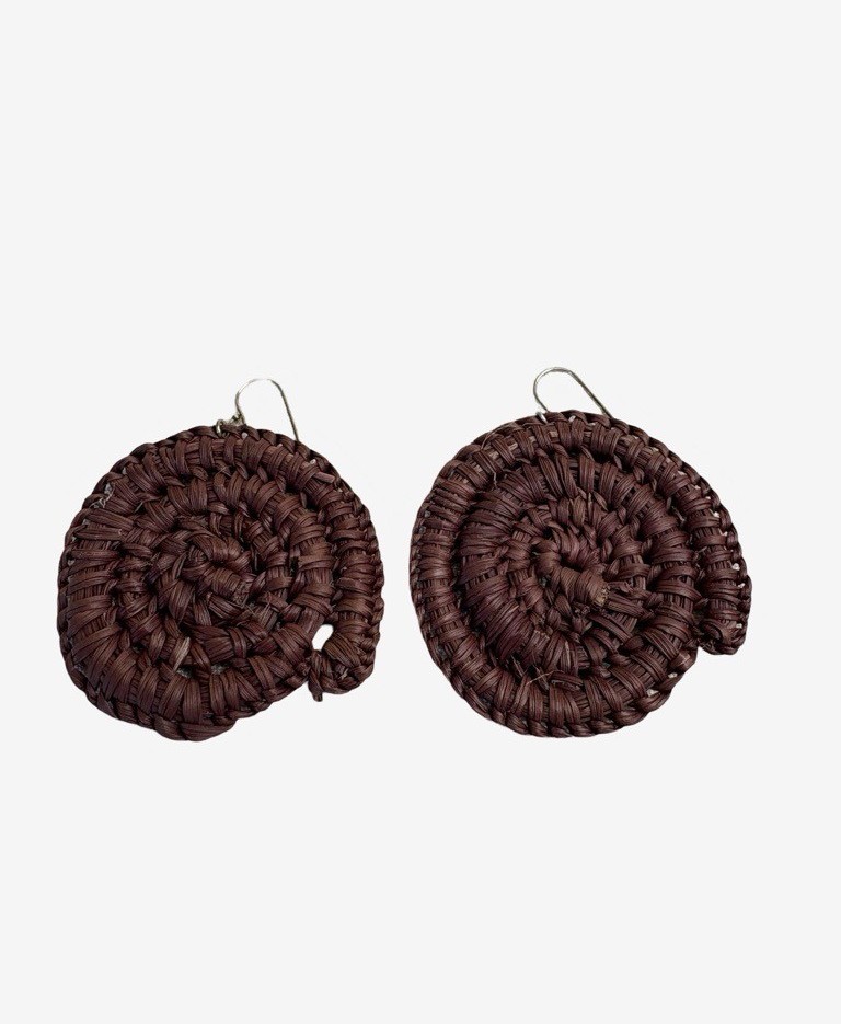 Image of Buku Woven Earrings Dark Brown