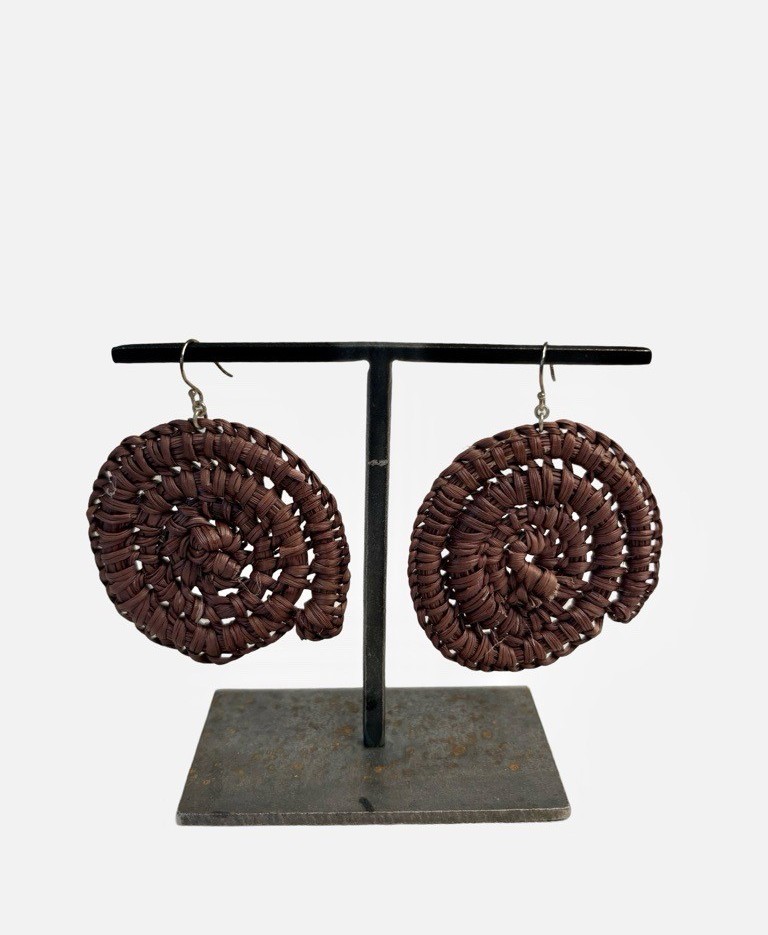 Image of Buku Woven Earrings Dark Brown