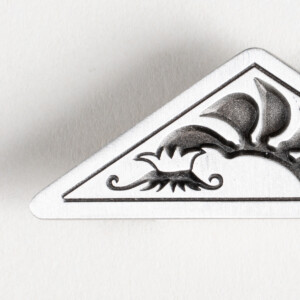 Image for ZJ Kangaroo Paw Triangle Pewter Brooch