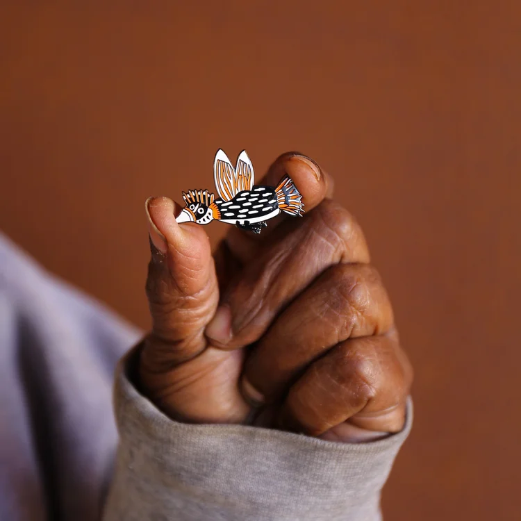 Image of Tangentyere Enamel Pin: Thepa (Bird) -Joanne Wheeler