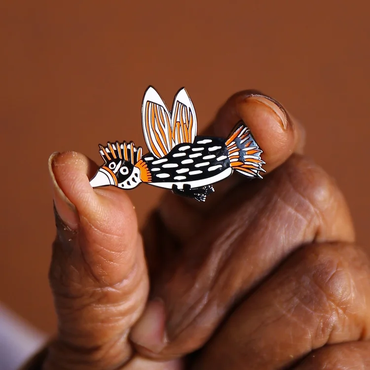 Image of Tangentyere Enamel Pin: Thepa (Bird) -Joanne Wheeler