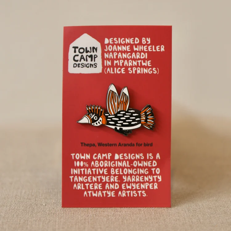 Image of Tangentyere Enamel Pin: Thepa (Bird) -Joanne Wheeler