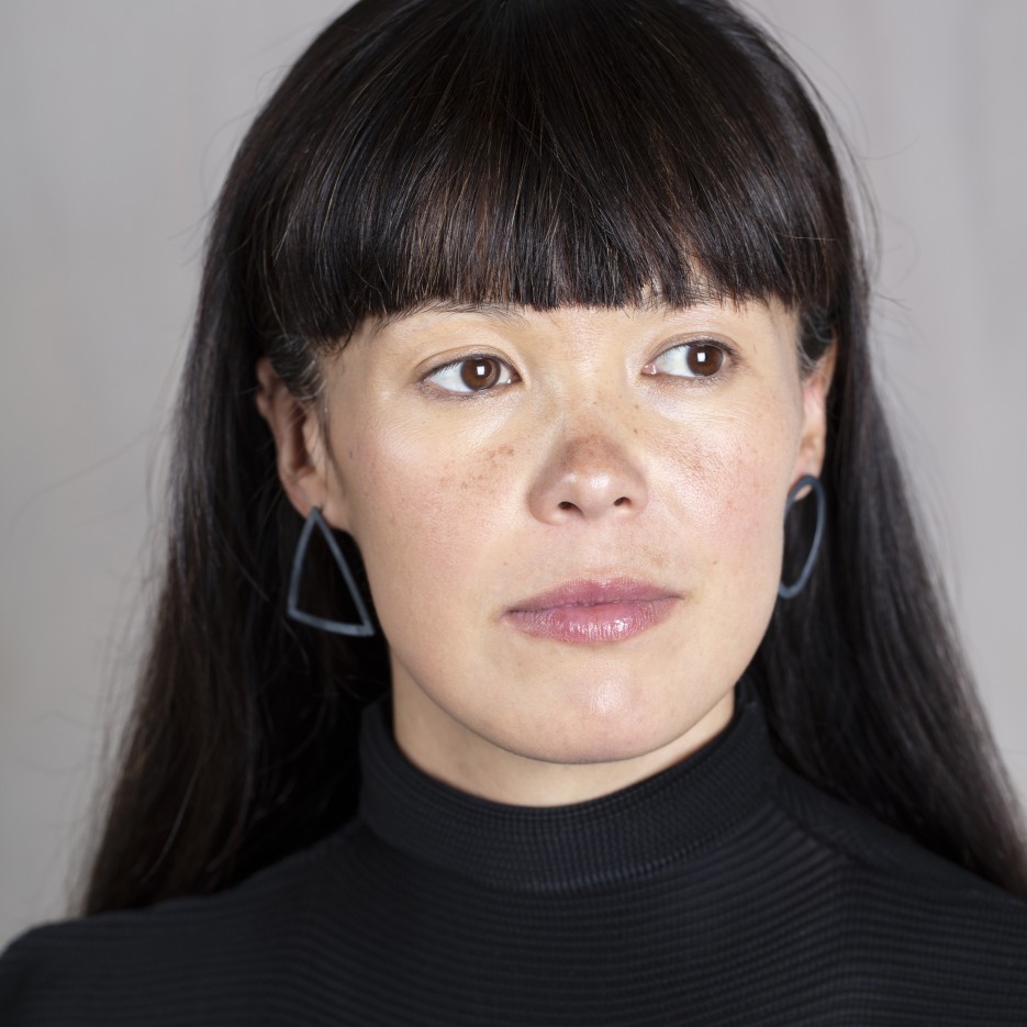 Image of MER08 Odd Shape Earrings - Oxidised Sterling Silver