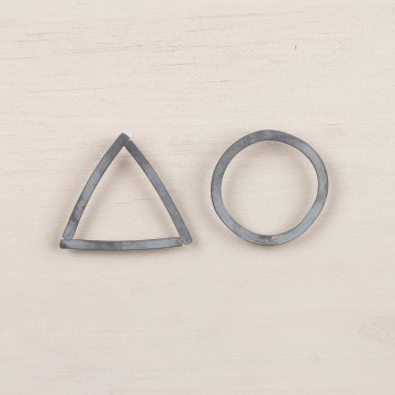 Image for MER08 Odd Shape Earrings - Oxidised Sterling Silver