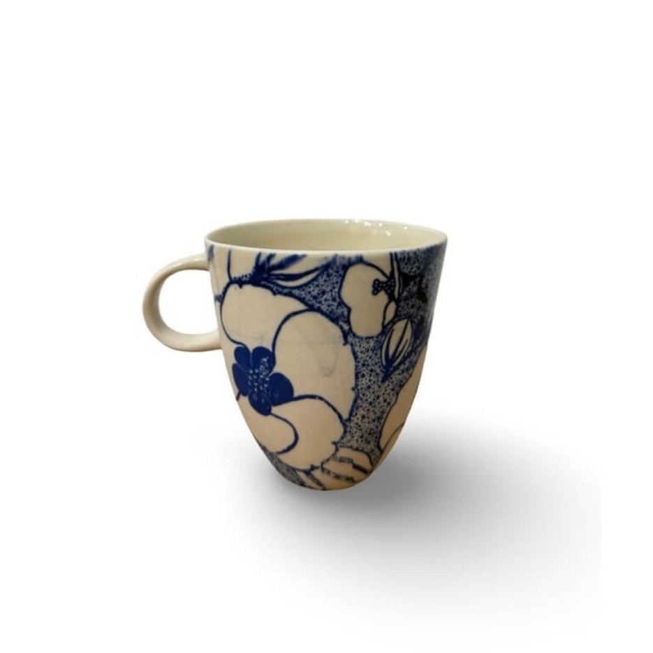 Image of Tumbler Cup w Handle| Sturt Desert Rose Design FW03H (SM)