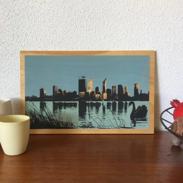 Image for Ply Panel Lrg | Swan on River (BLD)