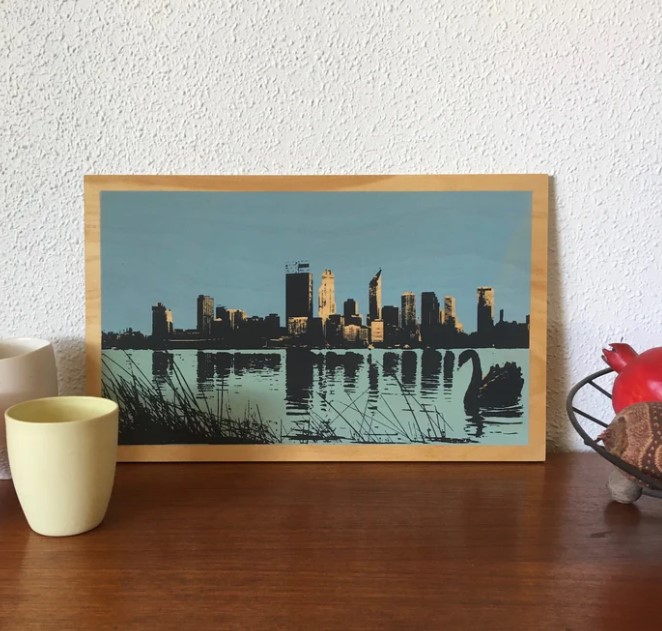 Image of Ply Panel Lrg | Swan on River (BLD)