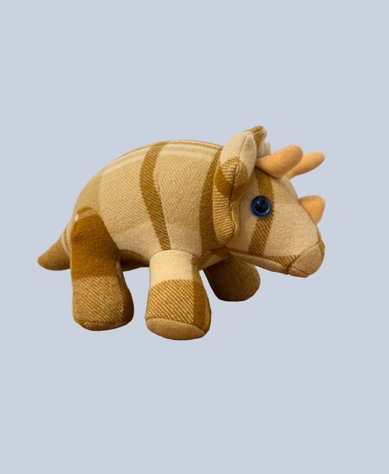 Image of Triceratops Toy Cream + Mustard | Julia Warren