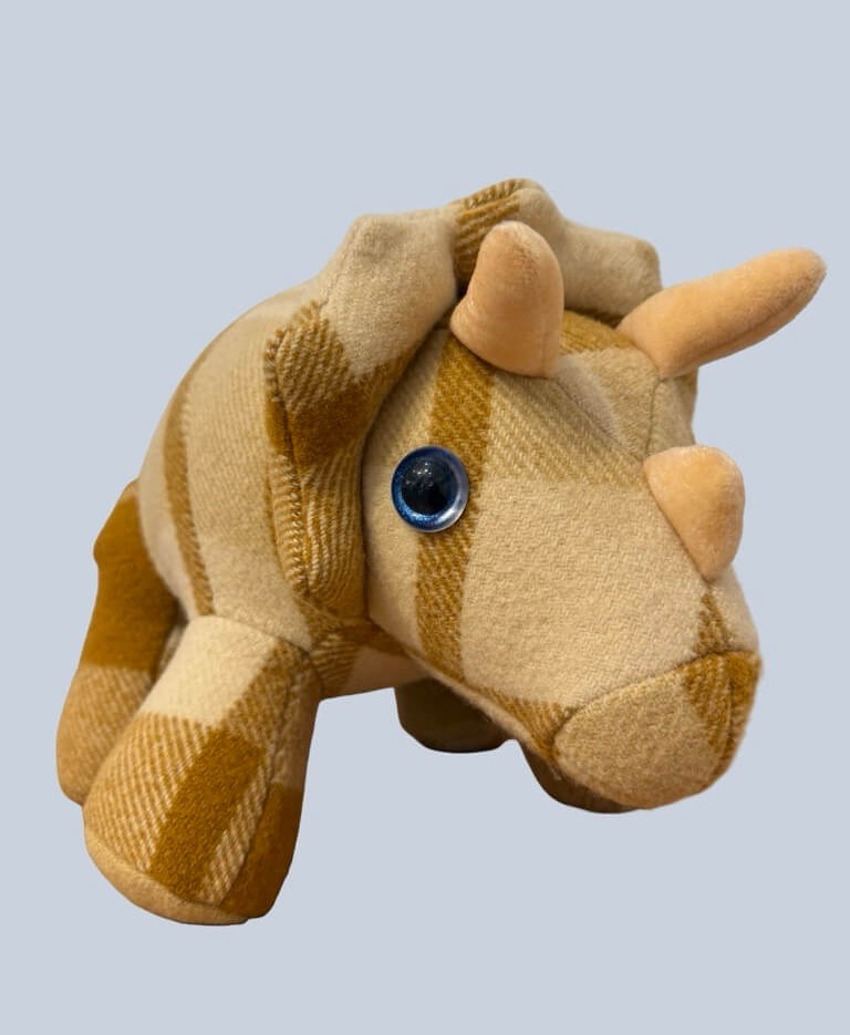 Image of Triceratops Toy Cream + Mustard | Julia Warren