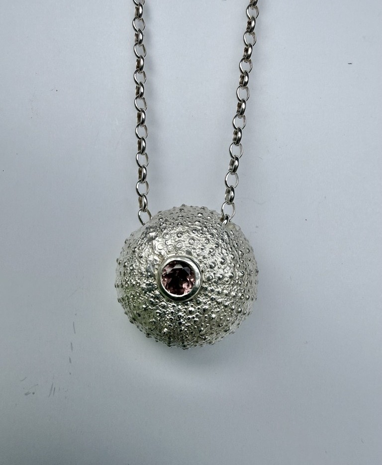 Image of Silver Urchin Necklace | Margaret River Garnet (LN)