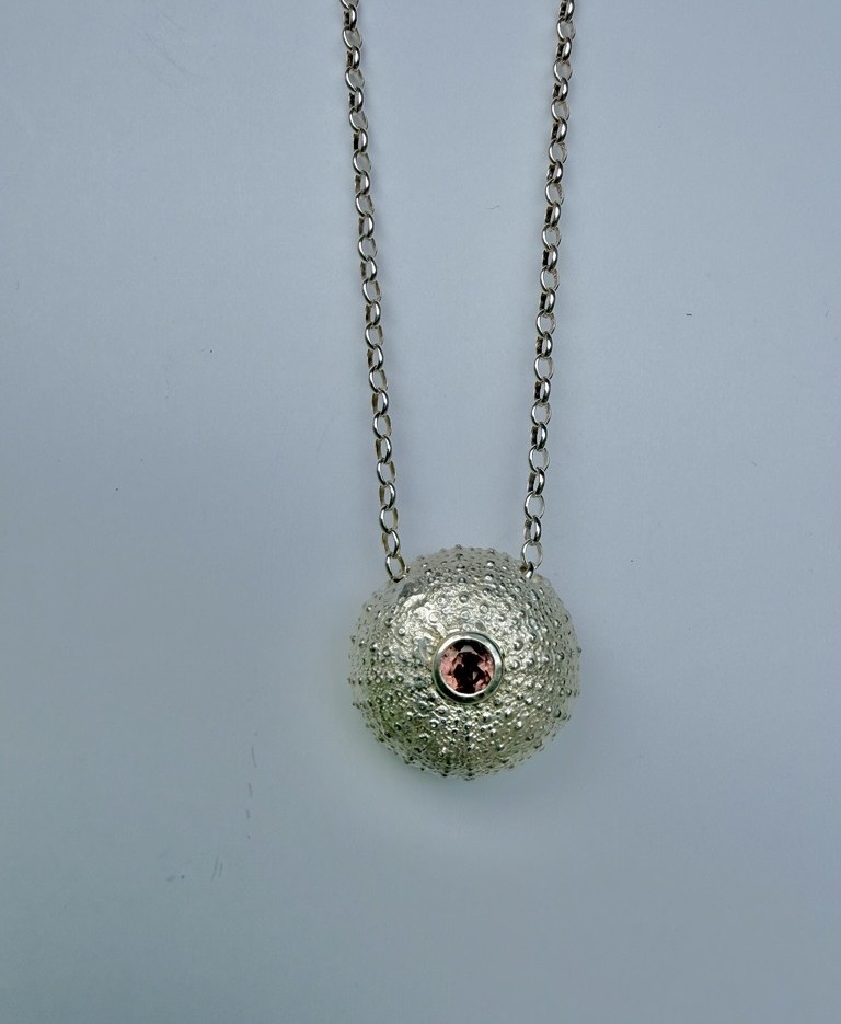 Image of Silver Urchin Necklace | Margaret River Garnet (LN)