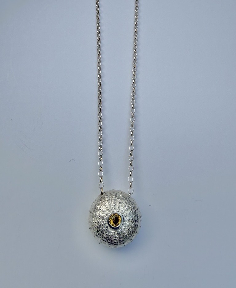Image of Silver Urchin Necklace | Citrine (LN)