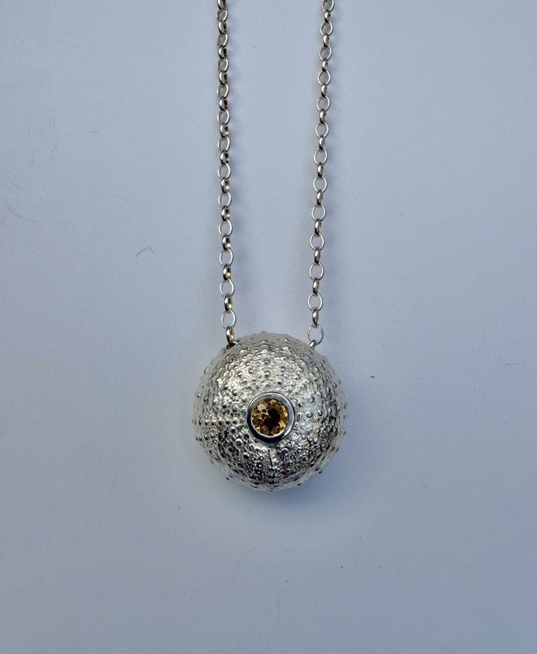 Image of Silver Urchin Necklace | Citrine (LN)