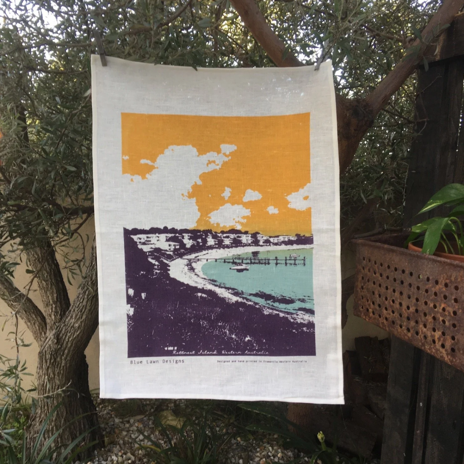 Image of Linen Tea Towel | Geordie Bay, Rottnest (BLD)