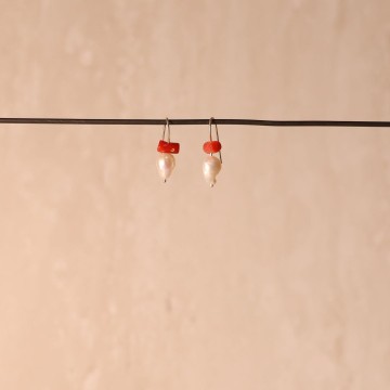 Image for Earrings | Pearl + Natural Coral