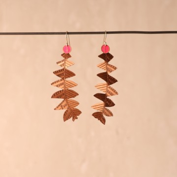 Image for Earrings | Banksia Grandis, Copper + Pink Disc