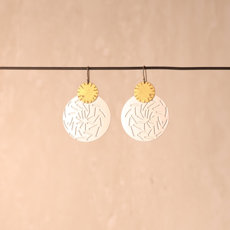 Image of Earrings | Hurricane St Steel Disc, Sml  Brass Disc