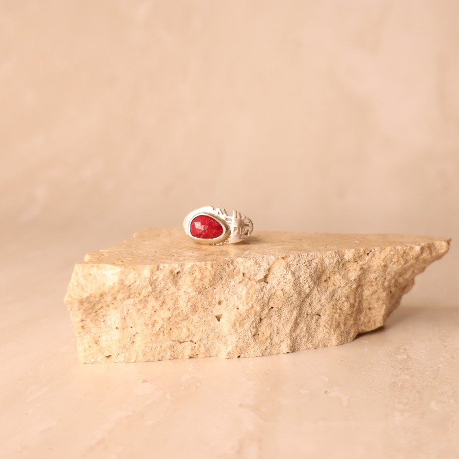 Image of Ring | Sterling Silver + Ruby (Rose Cut)