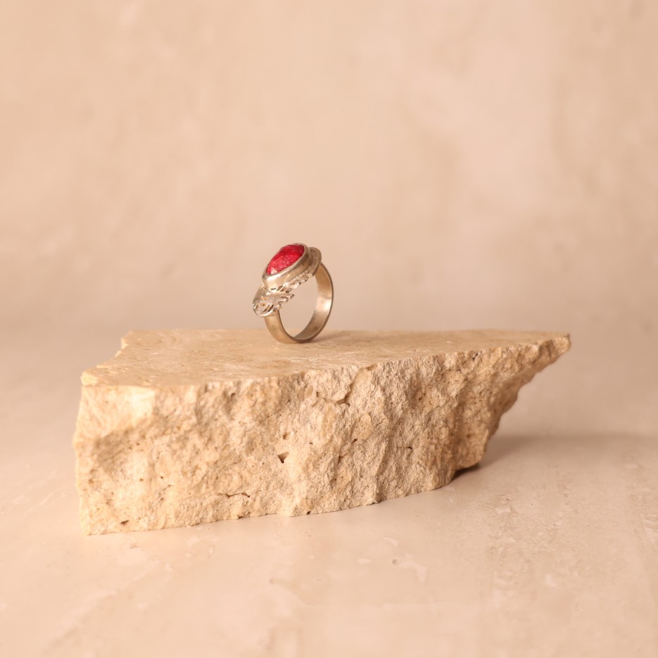 Image of Ring | Sterling Silver + Ruby (Rose Cut)