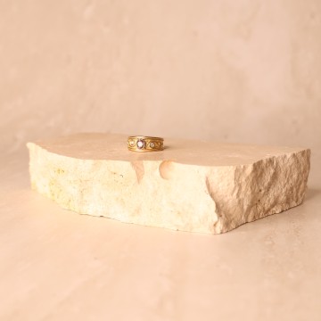 Image for Ring | 9ct Gold, Pink Spinel & Diamonds with Tendril Design (R131)