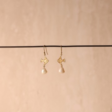 Image for Earrings | 9ct Gold Kissing Fish (NRE5)