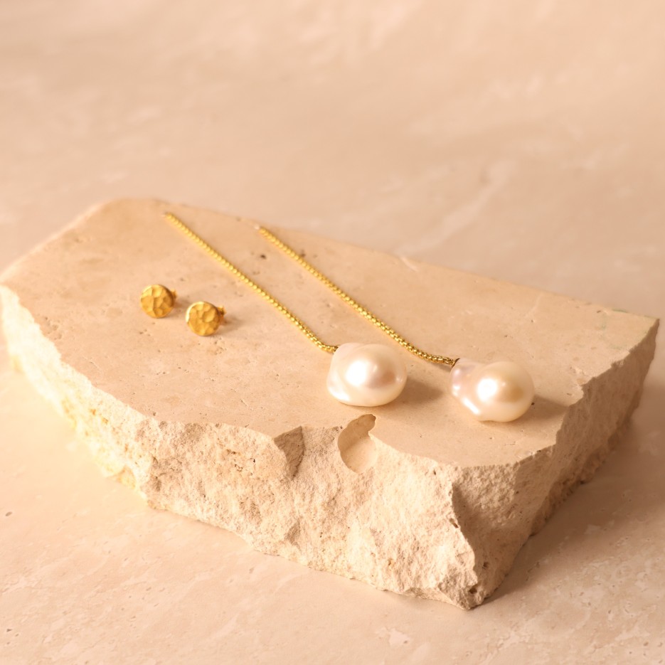Image of Earrings | Baroque Pearl Long Drop