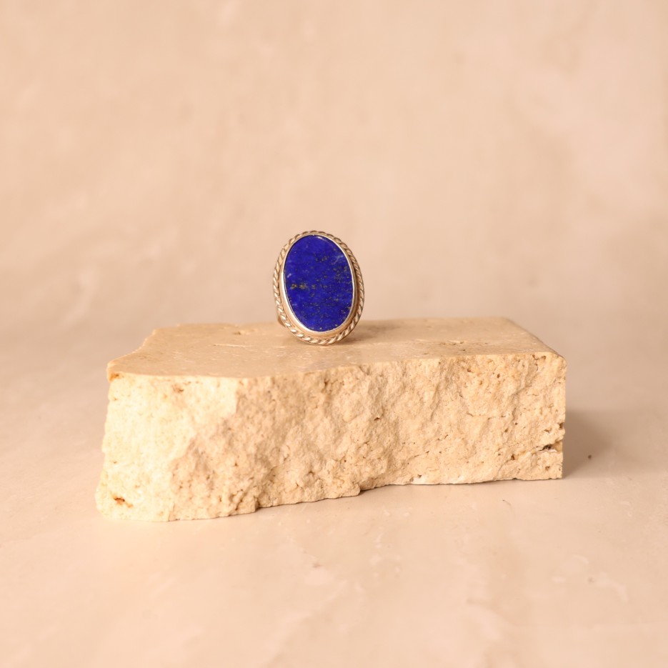 Image of Ring | Oval, Sterling Silver & Lapis Lazuli (TM14)