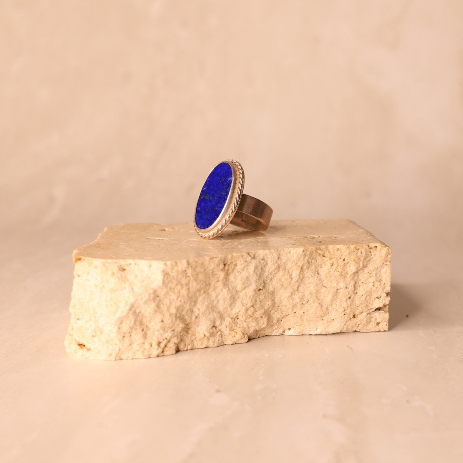 Image of Ring | Oval, Sterling Silver & Lapis Lazuli (TM14)