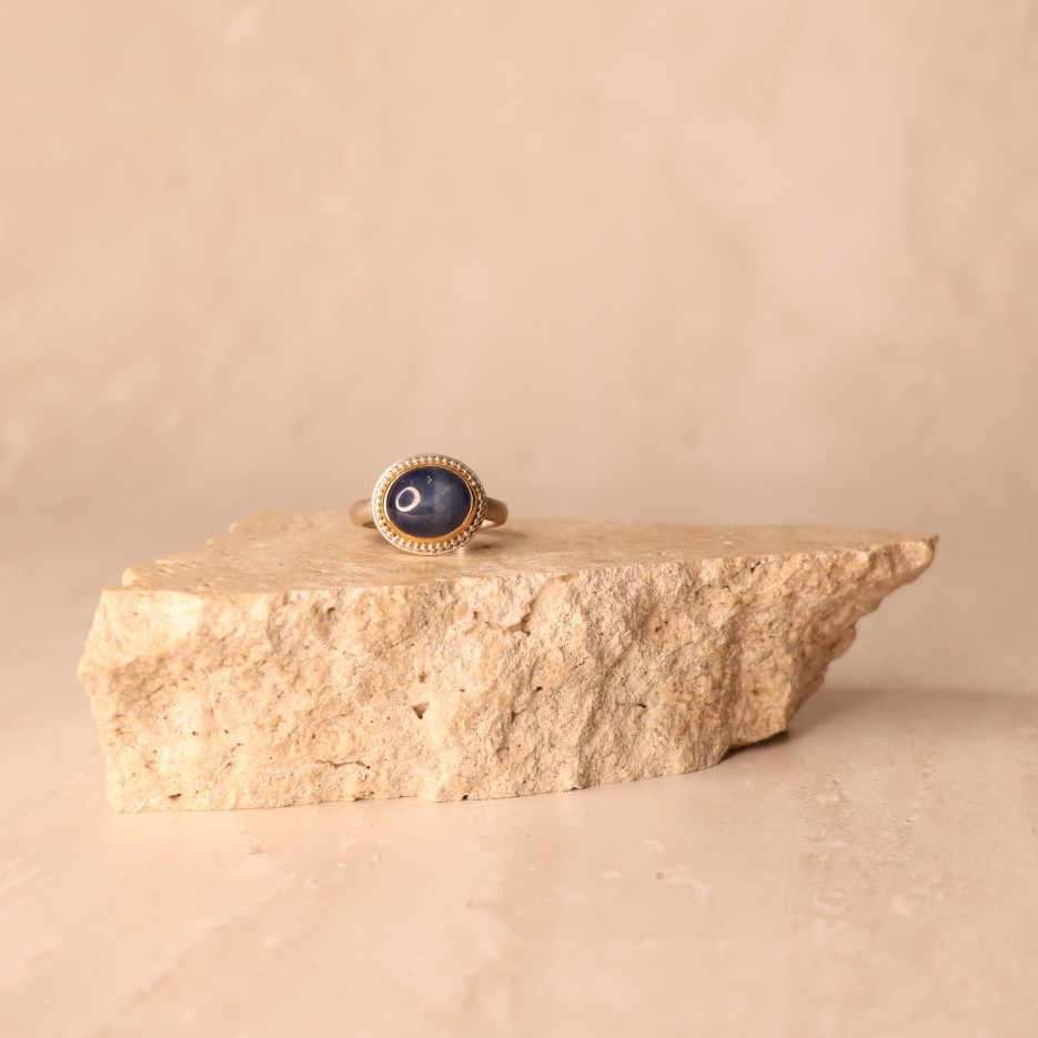 Image of Ring | St Silver, Star Sapphire + 18ct Gold