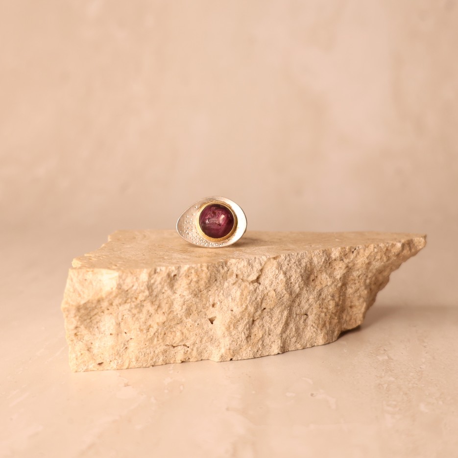Image of Ring | Sterling Silver, Star Ruby + 18ct Gold