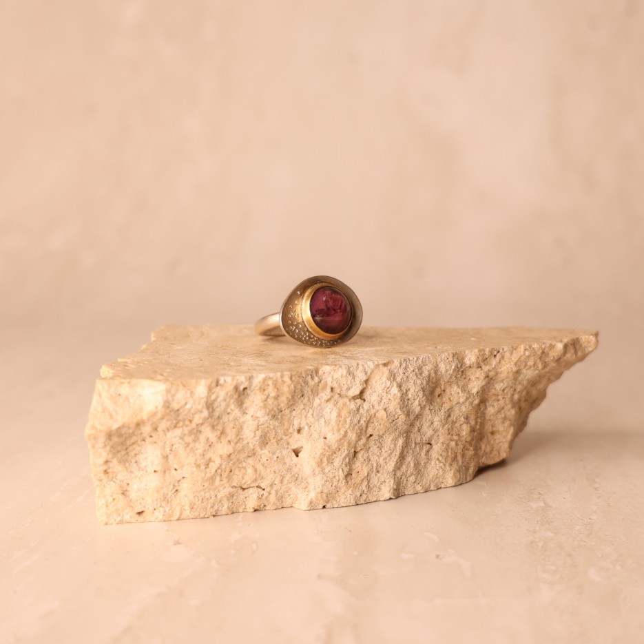 Image of Ring | Sterling Silver, Star Ruby + 18ct Gold