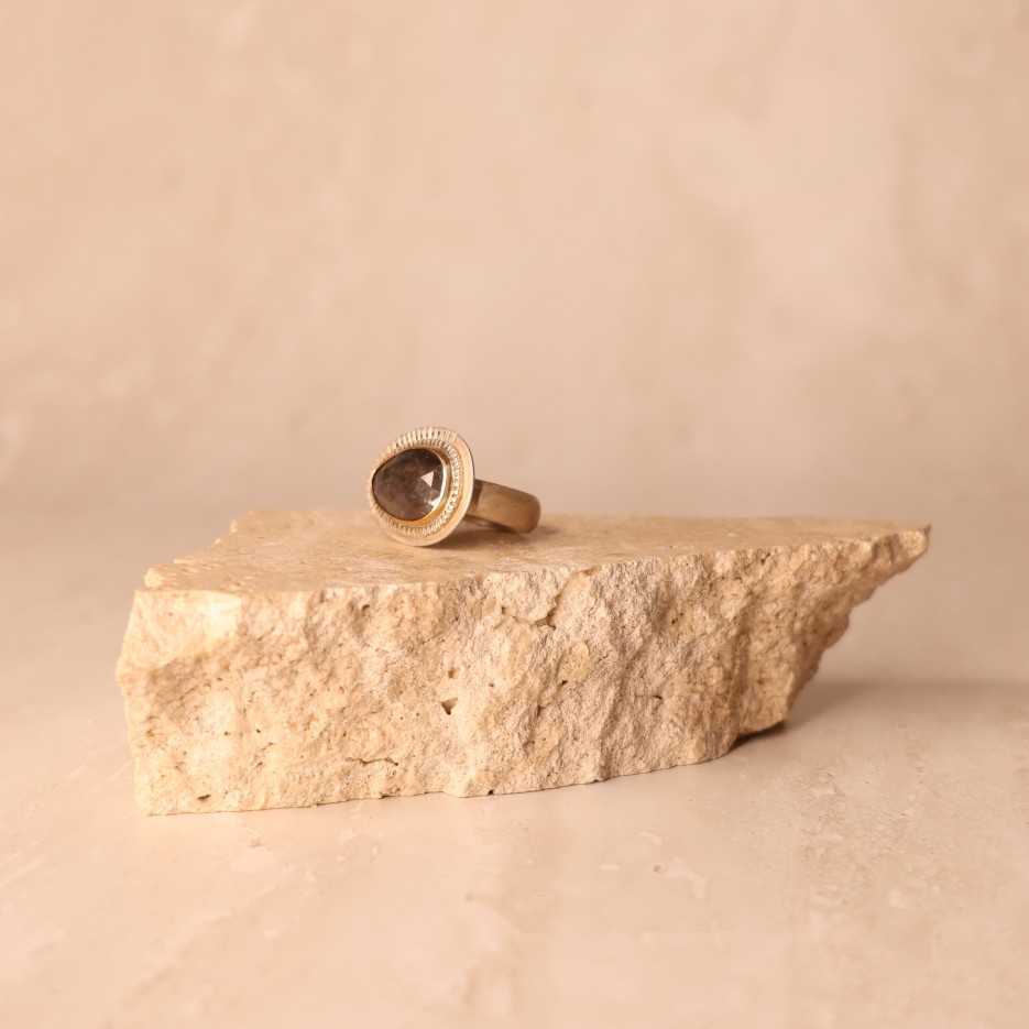 Image of Ring | Sterling Silver, Grey Sapphire + 18ct Gold