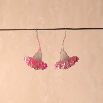 Image for Earrings | Lge Gum Blossom, Stainless Steel + Pink