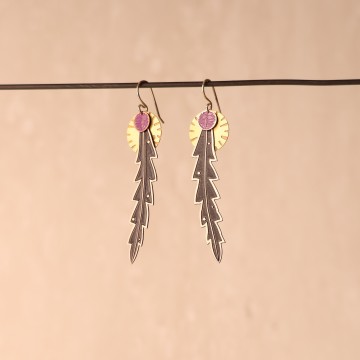 Image for Earrings | Banksia + Pollen, Copper + Brass